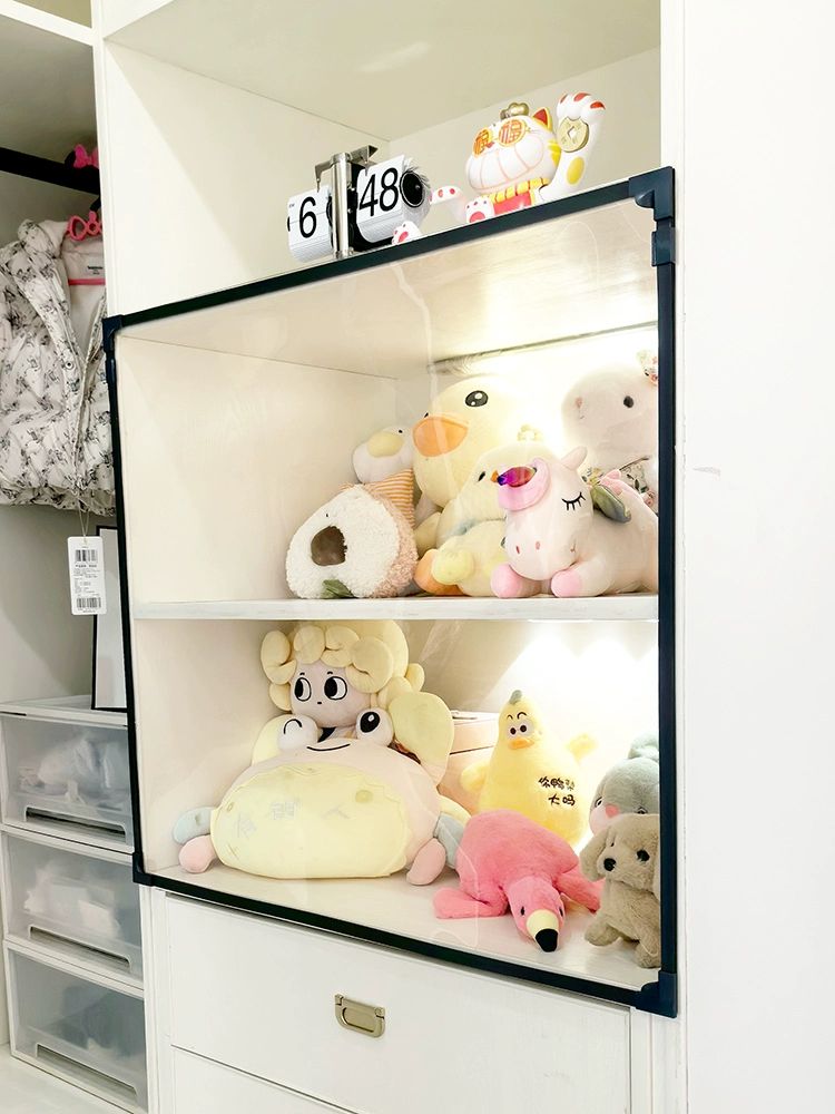 투명 책장가리개 pvc 가림막 수납장 오프화이트 문달기 베이지화이트 120x135cm - 상세 이미지 4