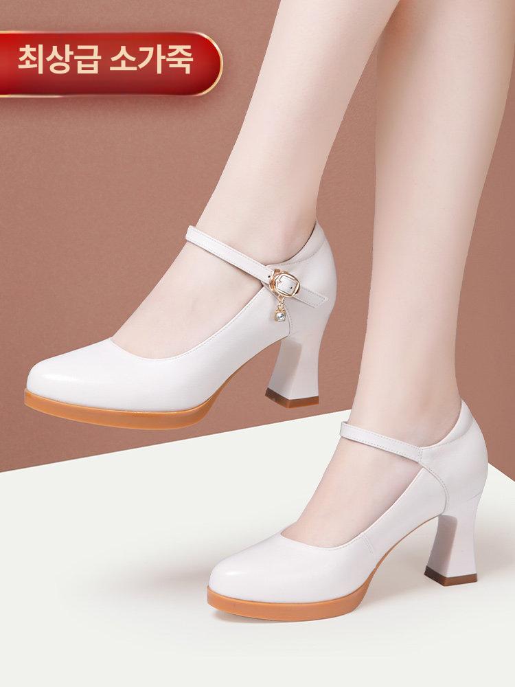 댄스화 구두 재즈 줌바 사교 살사 굽높은 스포츠댄스 블랙 6CM 35 - 상세 이미지 4