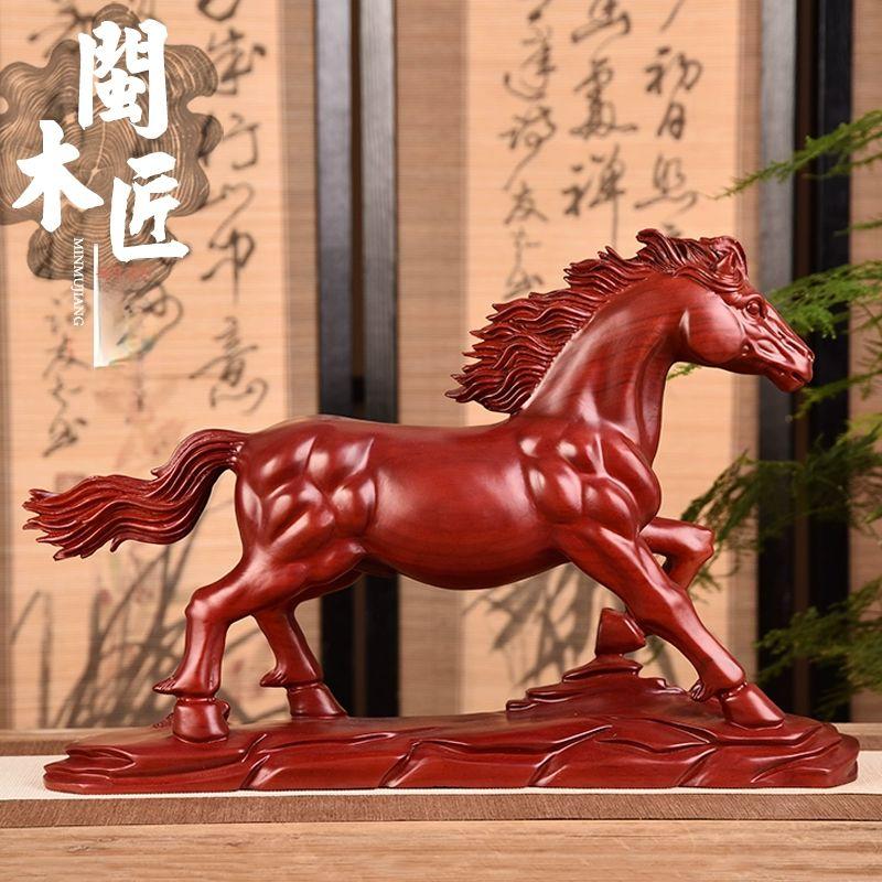 원목 공예품 장식품 붉은말 모형 목각 목조 성공 말공예품 레드로즈우드 말길이 15 x 4x9cm - 상세 이미지 4