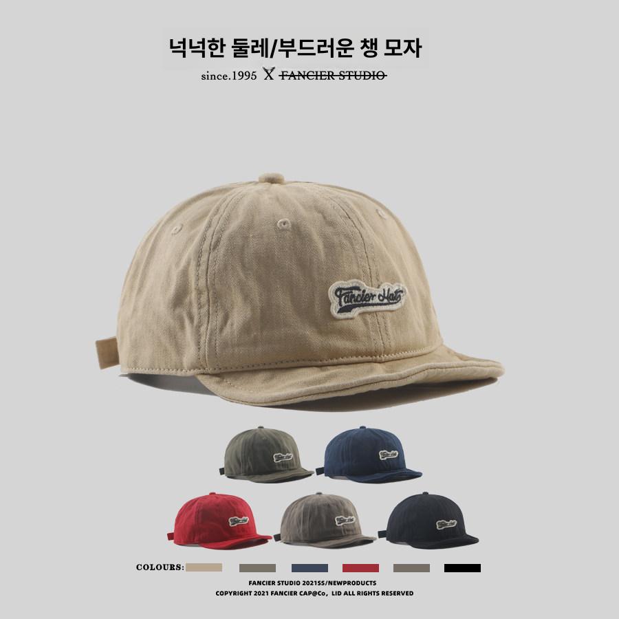 대두 빅사이즈 볼캡 빈티지 워싱 깊은 야구모자 자수 피그먼트 남자 커플 네이비블루 대두 XL (61-63cm) - 상세 이미지 2