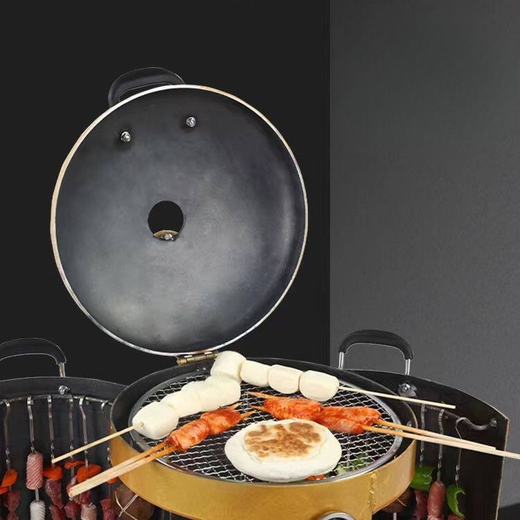 드럼통화로 바베큐 항아리 화로 화덕 양문개방 대형 튼튼한 강철 캠핑용 야외 꼬치구이 - 상세 이미지 3