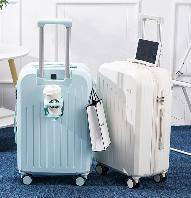 [캐리어 2종 세트]라운드 USB충전 여행용 캐리어 55cm(20인치) 70cm(26인치) - 상품 이미지