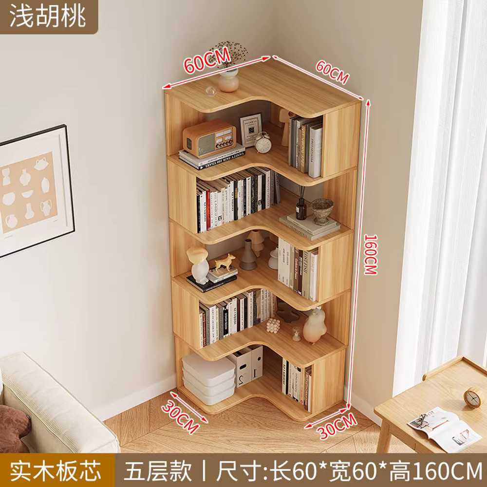 원목 코너 책장 디자인 책꽂이 원룸 DIY 거실 서재 60x60cm 5단/화이트 이미지 7