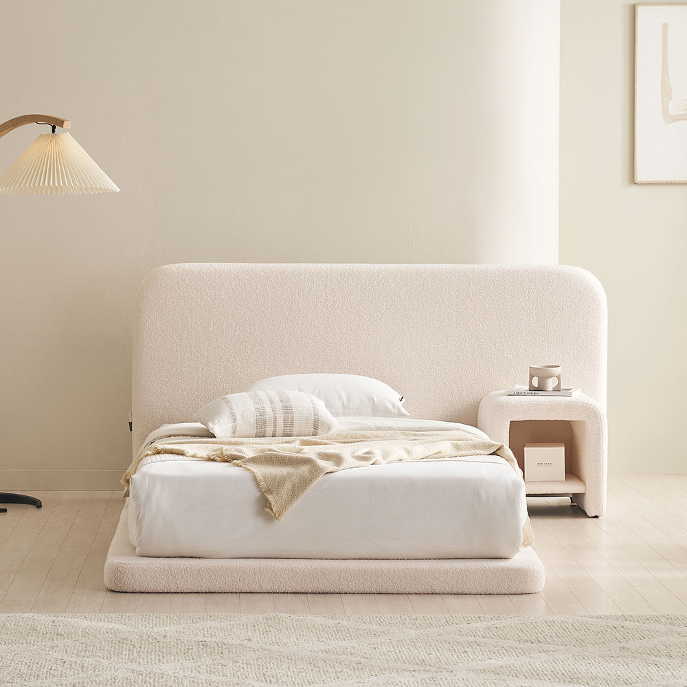장인가구 도우 부클레 패브릭 헤드형 평상형 호텔 침대 프레임 LK