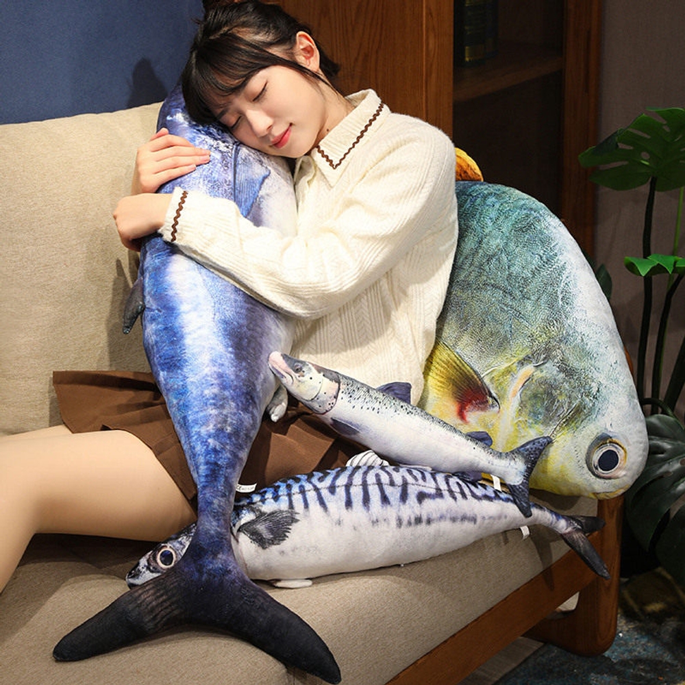 참치 리얼 롱쿠션 실물같은 생생한 바다 생선 물고기 형태 디자인 프리미엄 봉제 부드럽고 - 상세 이미지 3