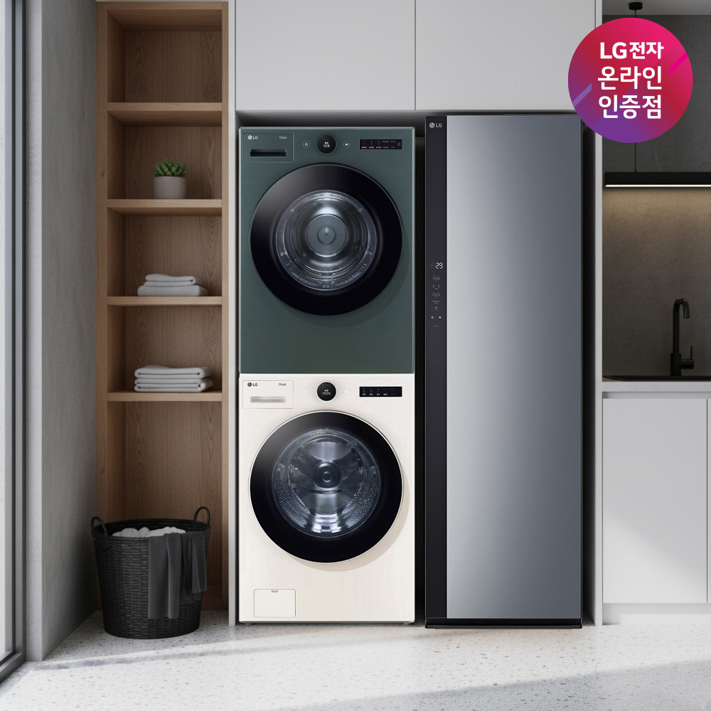 LG 트롬 오브제컬렉션 세탁기건조기 세트 + LG 스타일러 (FX24ENR-GNG + SC5GMR52S)