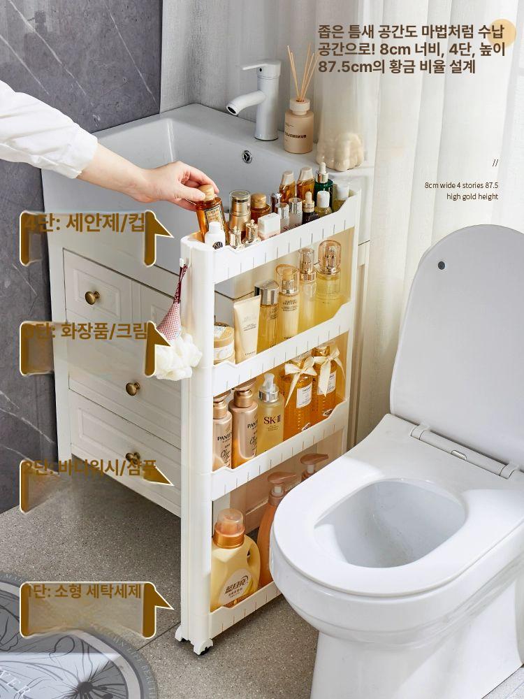 냉장고장 주방틈새수납장 틈새선반 보조주방 100 7cm 바퀴 포함 38 길이 75 3 높은형 - 상세 이미지 3