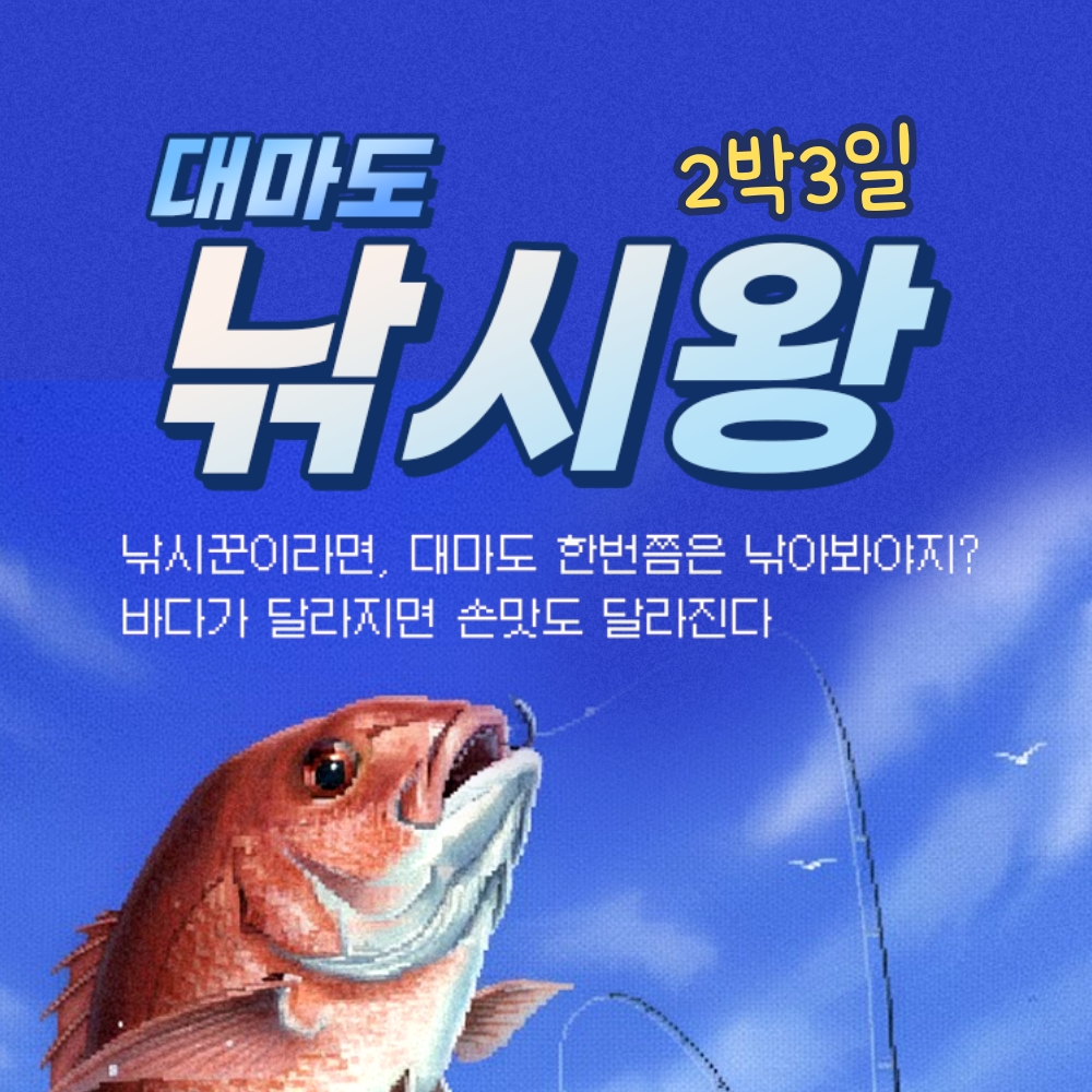 대마도 낚시 패키지 배편 좌석 숙박 민숙 렌터카 벵에돔 무늬오징어 자유낚시 낚시석 - 상품 이미지