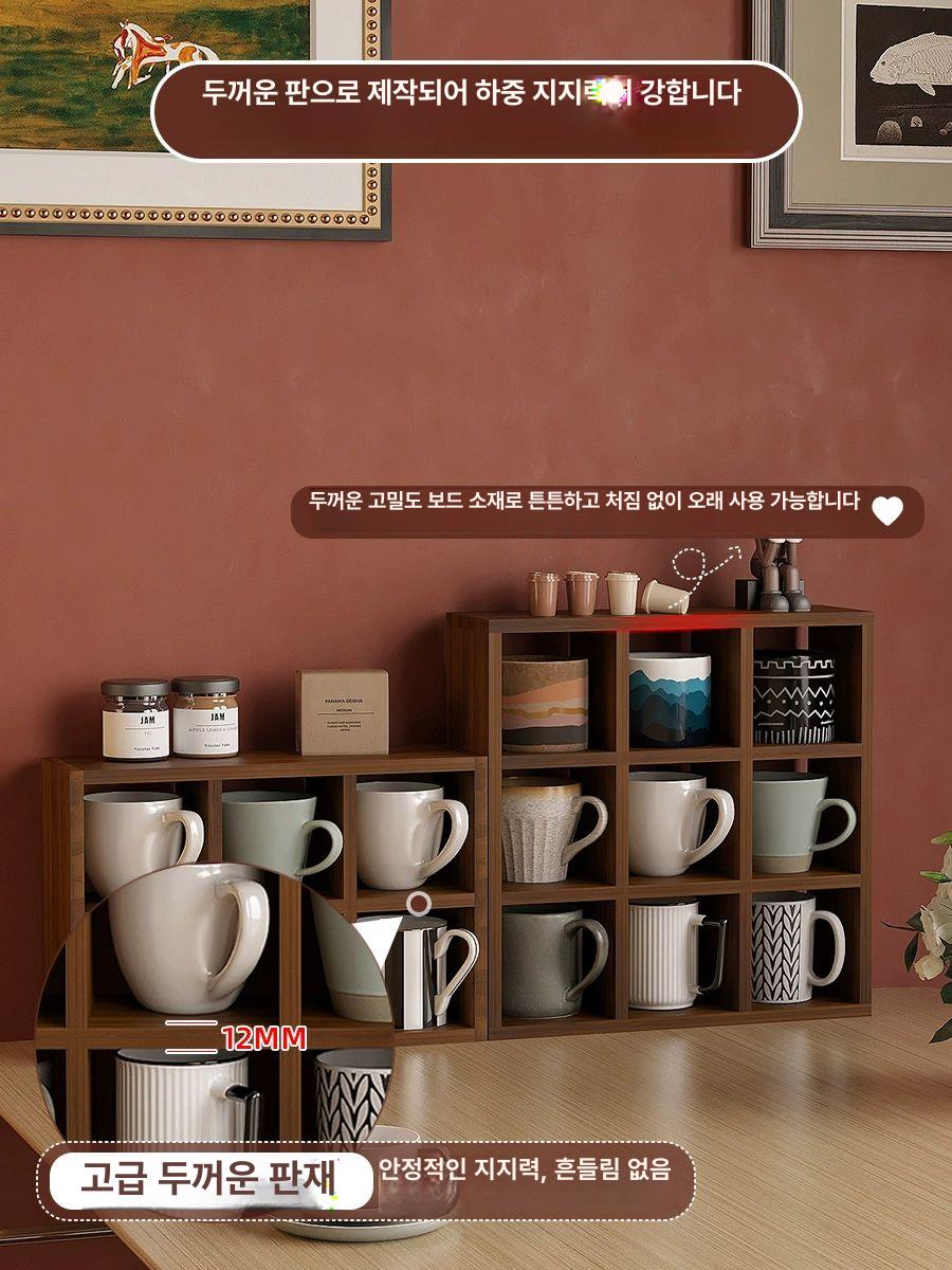 컵진열대 머그컵 머그잔 정리대 수납 선반 찻잔 카페 도자기 진열장 디자인 - 상세 이미지 4
