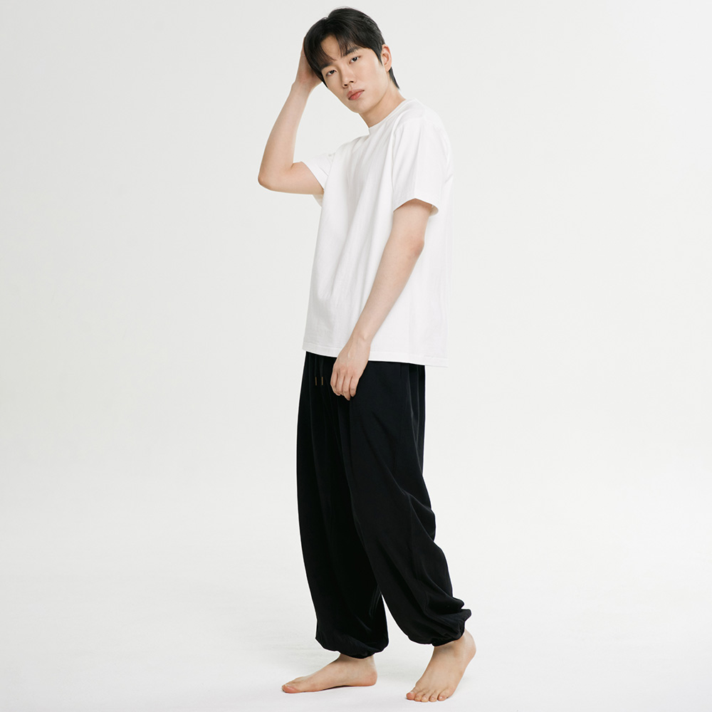 우붓 블랙 남성 소프트 면 요가 하렘 바지 원마일웨어 이미지 6
