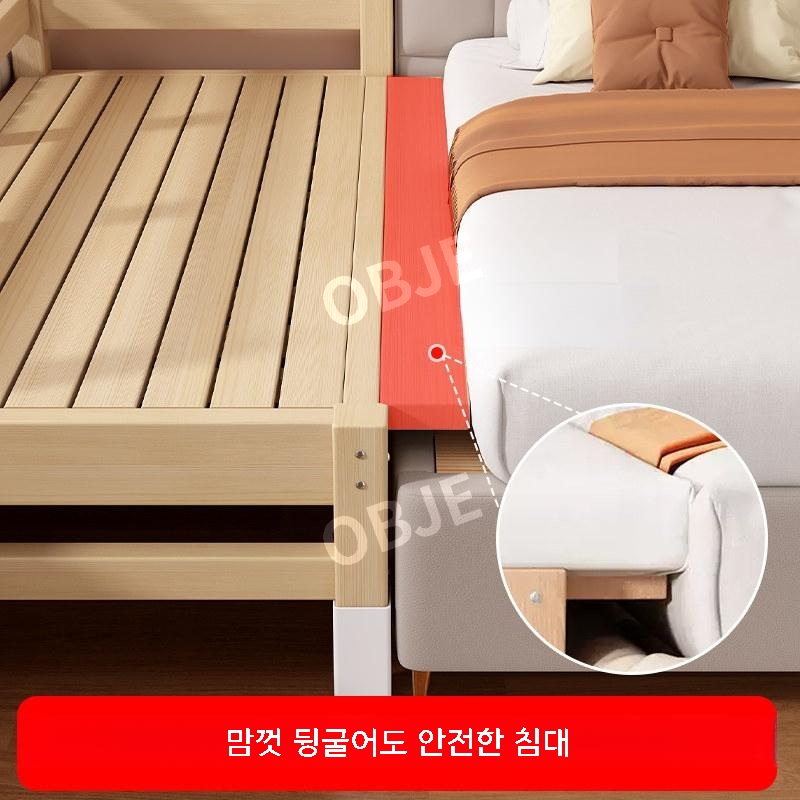 원목 침대 슈퍼싱글 프레임 평상형 저상형 고무나무 침대 - 상세 이미지 3