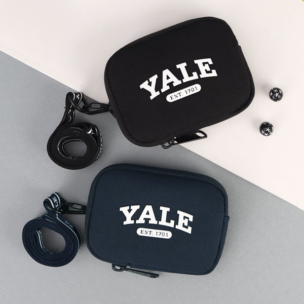 YALE 로고 목걸이 지갑 유아 키즈 어린이 초등학생 주니어 카드 벨크로지갑 - 상품 이미지