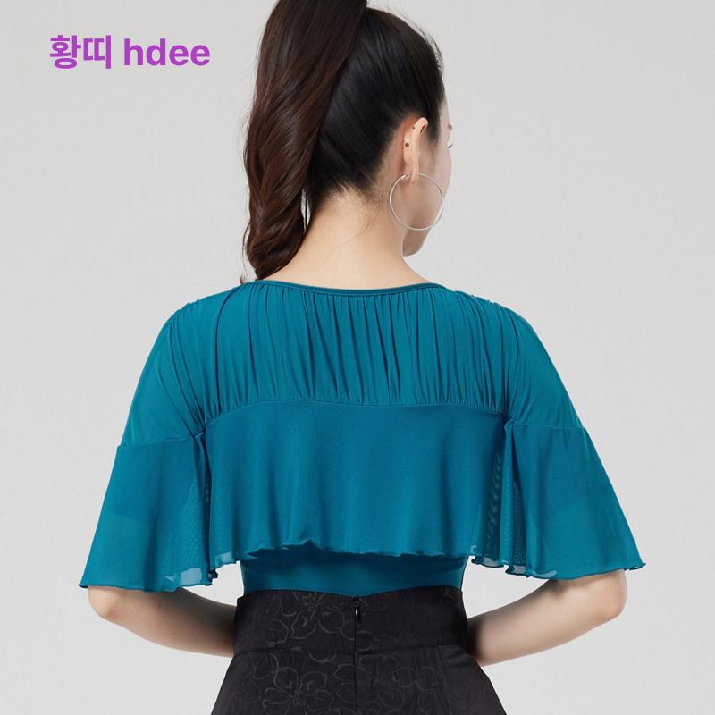 여성 라인댄스의상 줌바 모던 사교 라틴 방송 댄스복 피콕블루 S - 상세 이미지 2