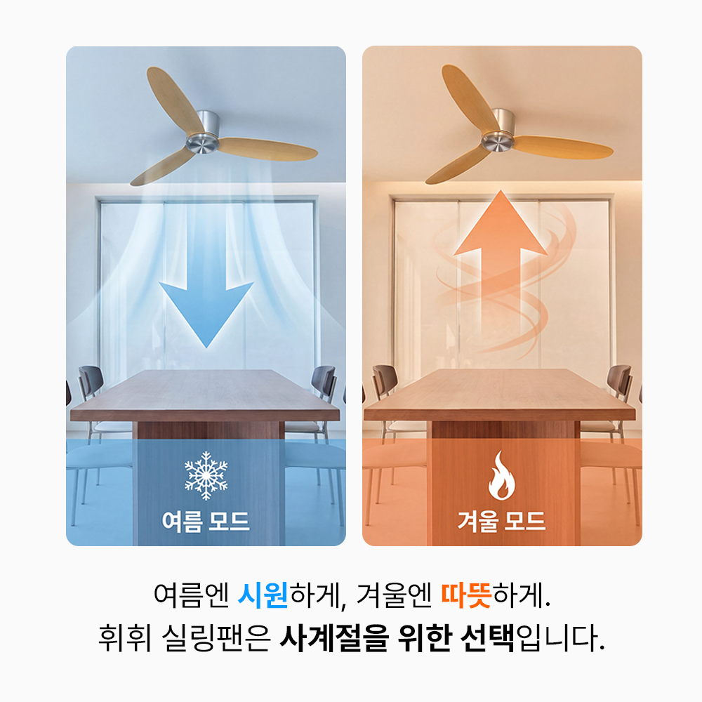 실링팬 휘휘 MOAH BLDC 실링팬 52인치 실링팬 조명 설치법