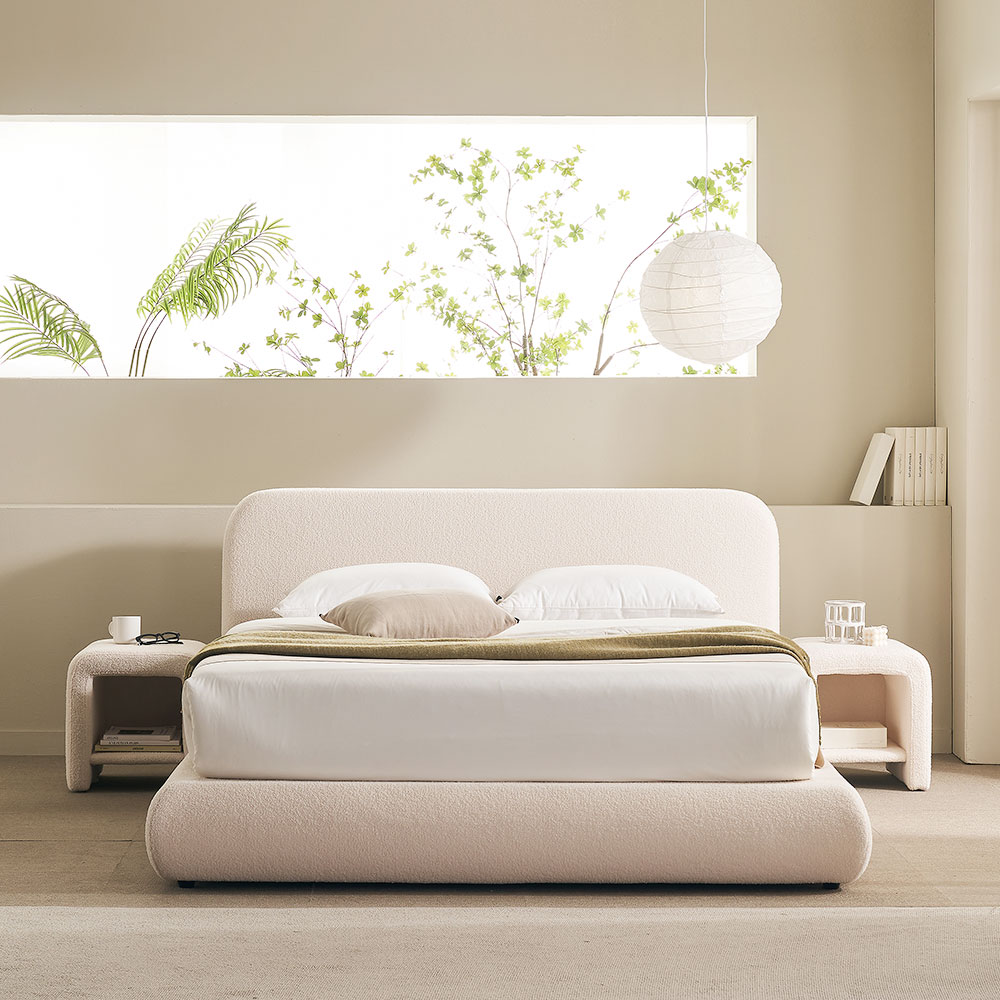 장인가구 도우 부클레 패브릭 헤드형 평상형 호텔 침대 프레임 LK