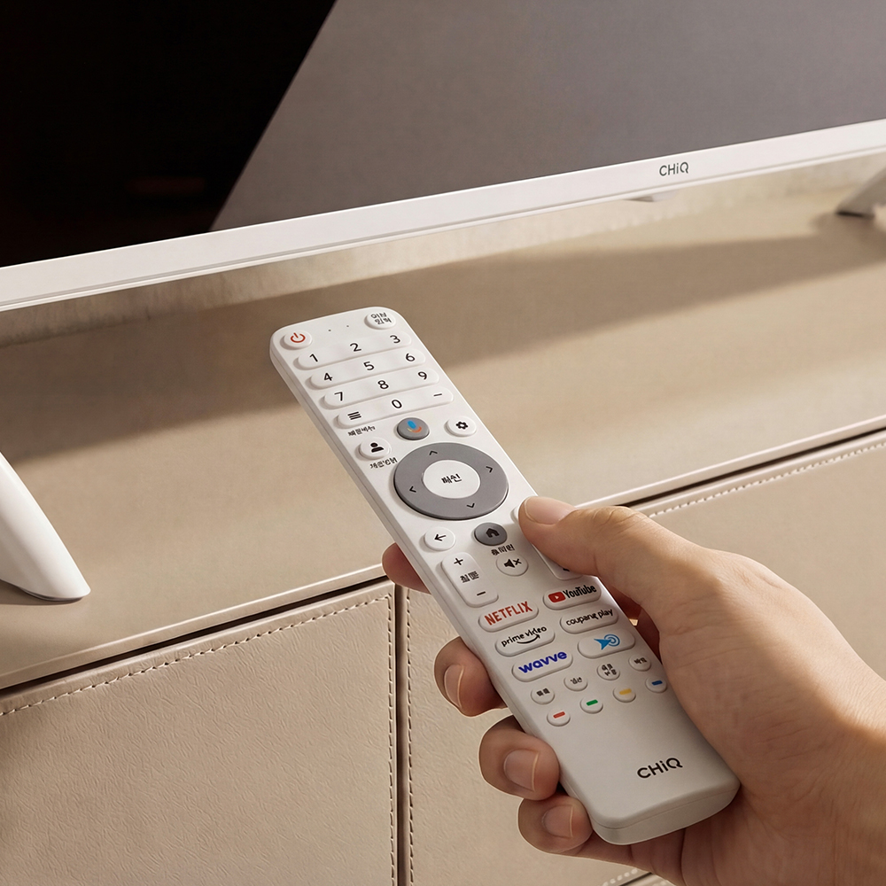 더함 스마트 구글 5.0 화이트 티비 109cm(43인치), 4K QLED 120Hz, 본체 상품 이미지