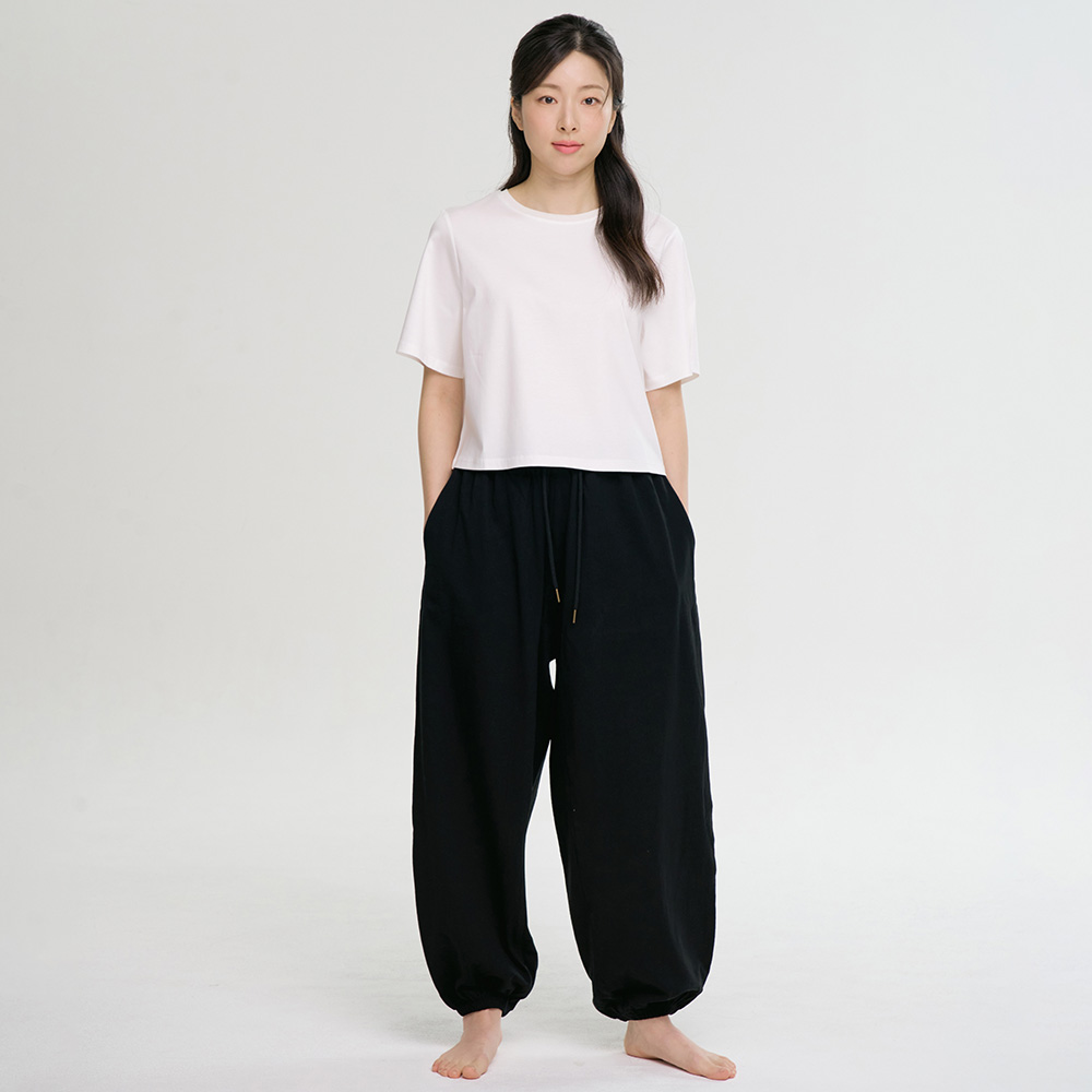 우붓 블랙 하렘 여성 요가 실외복 실내복 잠옷 바지 이미지 4