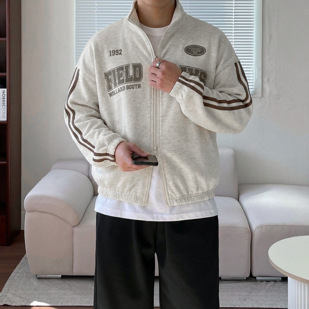 남녀공용 투웨이 카라 집업 트랙 크롭 자켓 4color - 상세 이미지 4