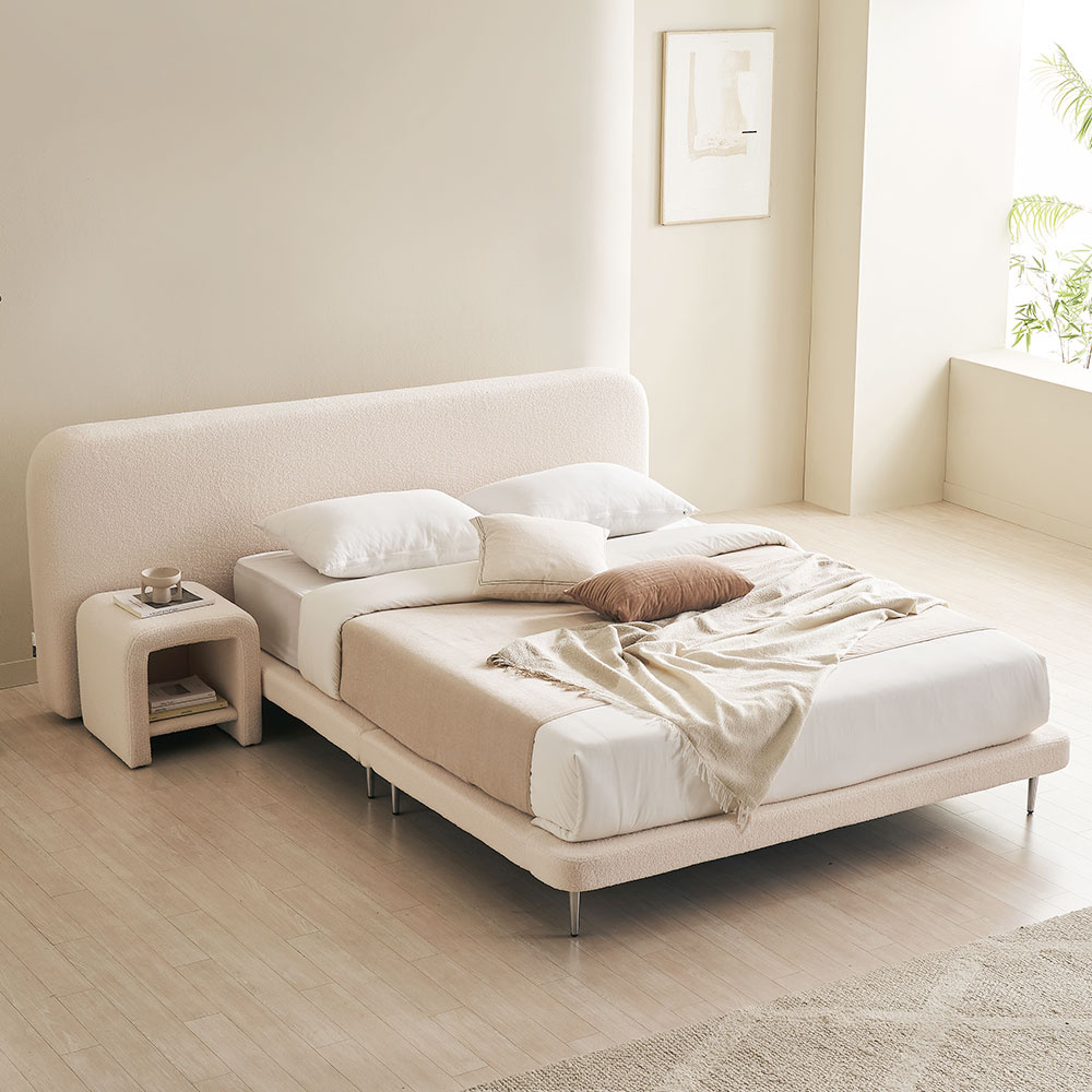 장인가구 도우 부클레 패브릭 헤드형 평상형 호텔 침대 프레임 LK