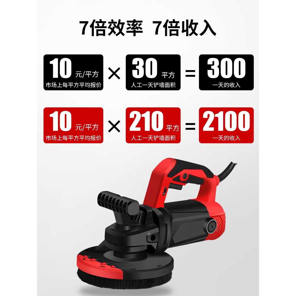 시멘트 면갈이 그라인더 벽 대패 콘크리트 샌딩 공구 3980W - 상세 이미지 2