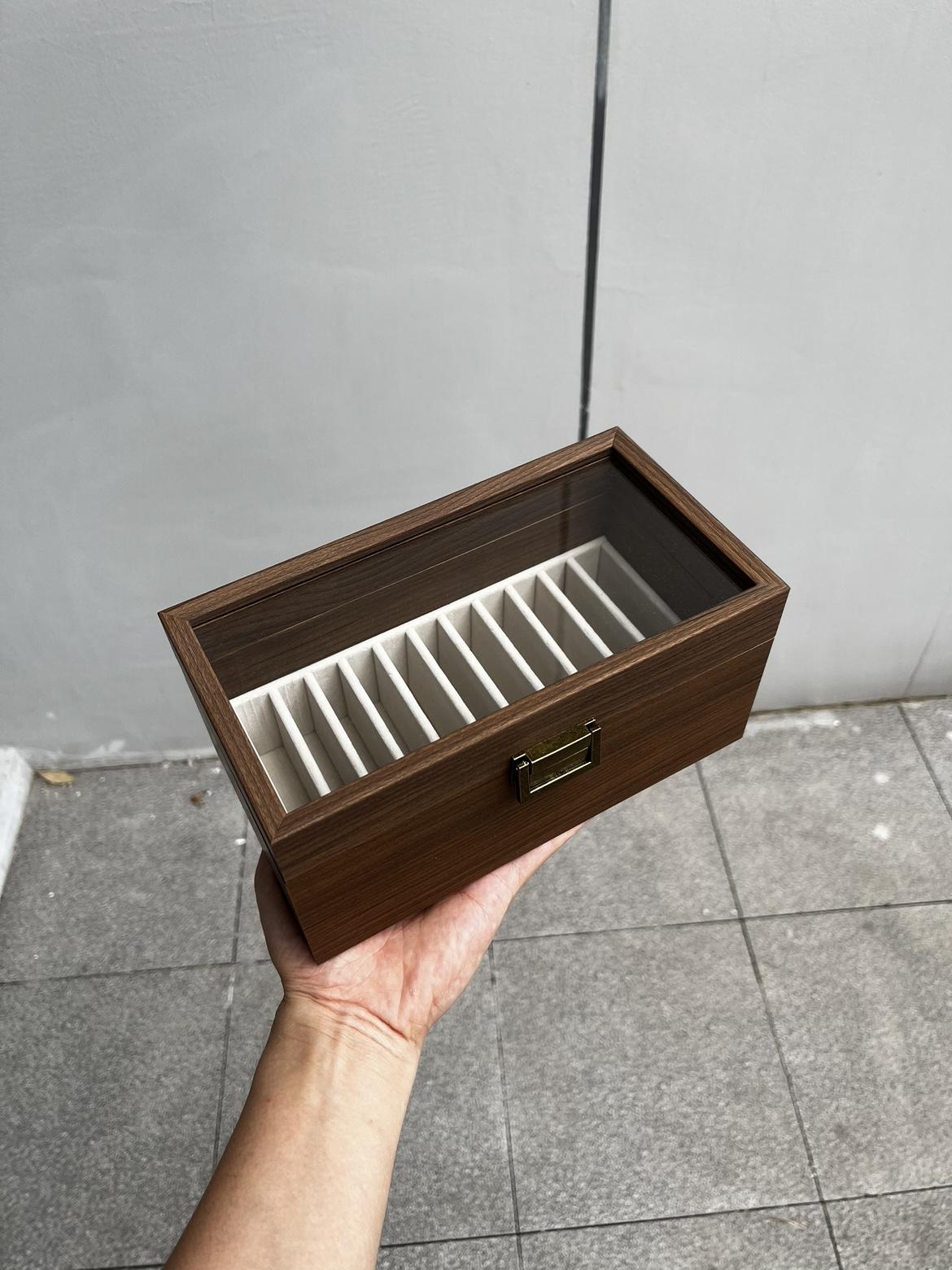 귀금속 보관함 50개 자개 견고한 보석함 월넛 소형 (소형) 월넛우드 패턴 팔찌 보관함 - 상세 이미지 2