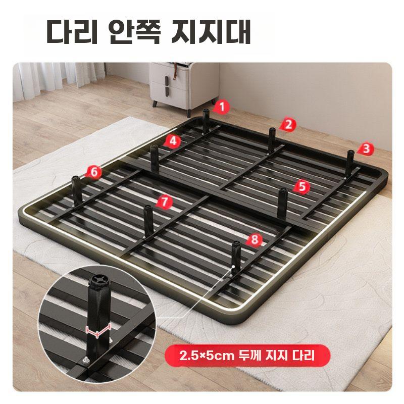 철제 침대 프레임 모던 심플 플로팅형 더블 싱글 겸용 블랙 싱글 침대 1000mmx1900mm - 상세 이미지 3