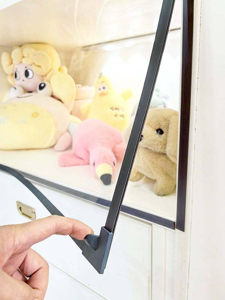 투명 책장가리개 pvc 가림막 수납장 오프화이트 문달기 베이지화이트 120x135cm - 상세 이미지 5
