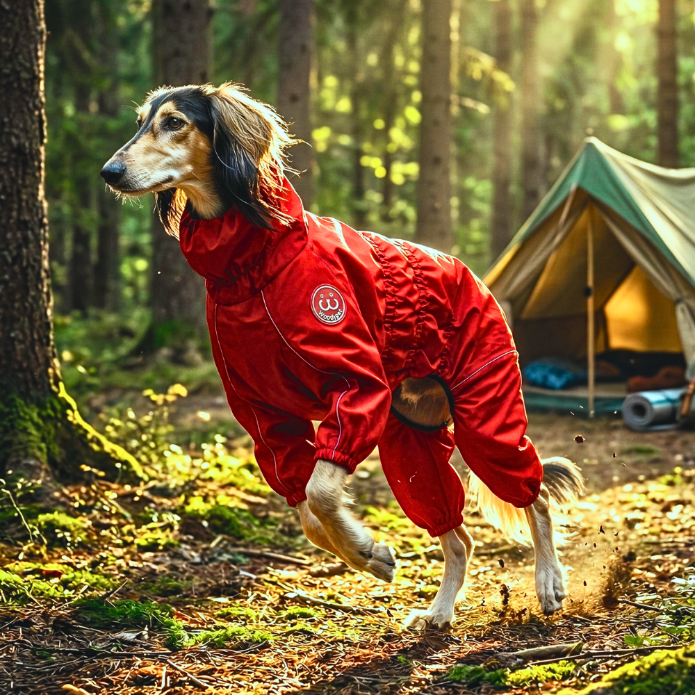 강아지 액티비티 올인원 우비 방수 레인코트 비옷 장마 산책 방풍 캠핑 우디펫 M 이미지 3