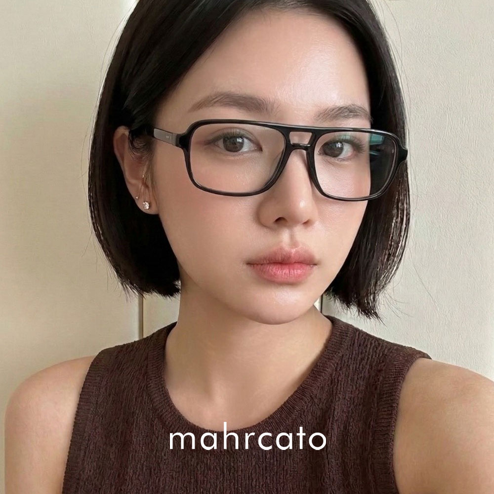 마르카토 레오 leo c001 블랙 사각 긱시크 투브릿지 뿔테 안경테 - 상세 이미지 4