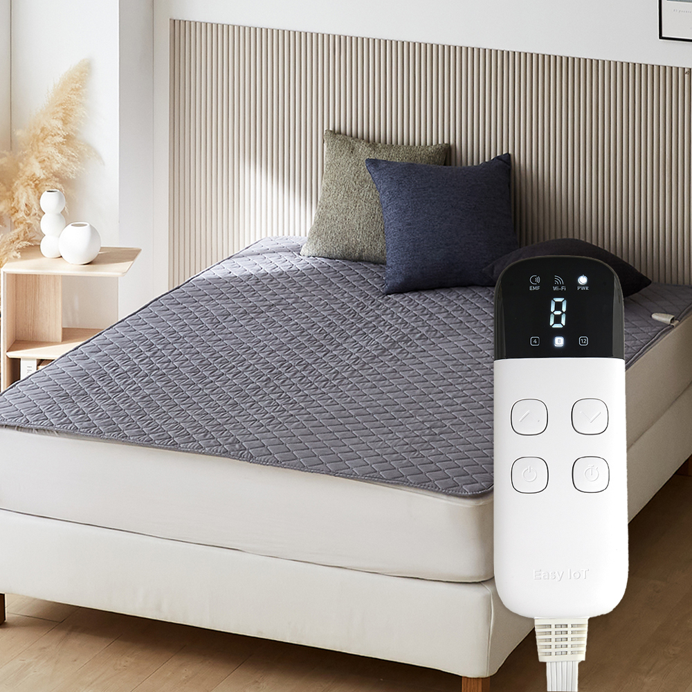 한일의료기 IoT 스마트 조절기 이중열선 탄소 전기 매트 국내생산 어반 그레이 슈퍼더블 - 상품 이미지