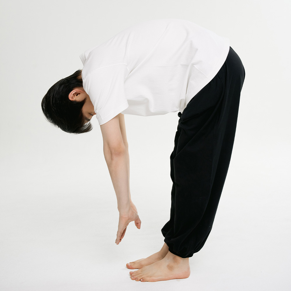 우붓 블랙 남성 소프트 면 요가 하렘 바지 원마일웨어 - 상세 이미지 4