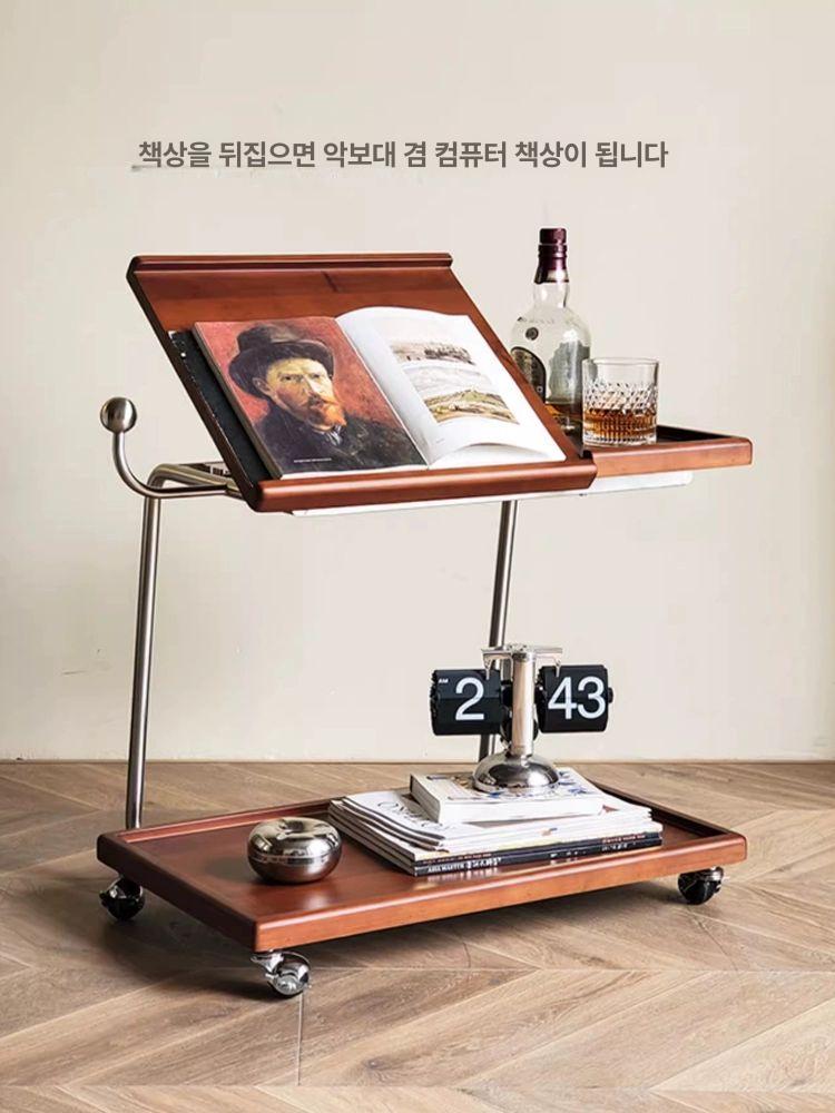 빈티지 이동식 사이드테이블 거실 다기능 협탁 소파테이블 탁자 - 상세 이미지 2