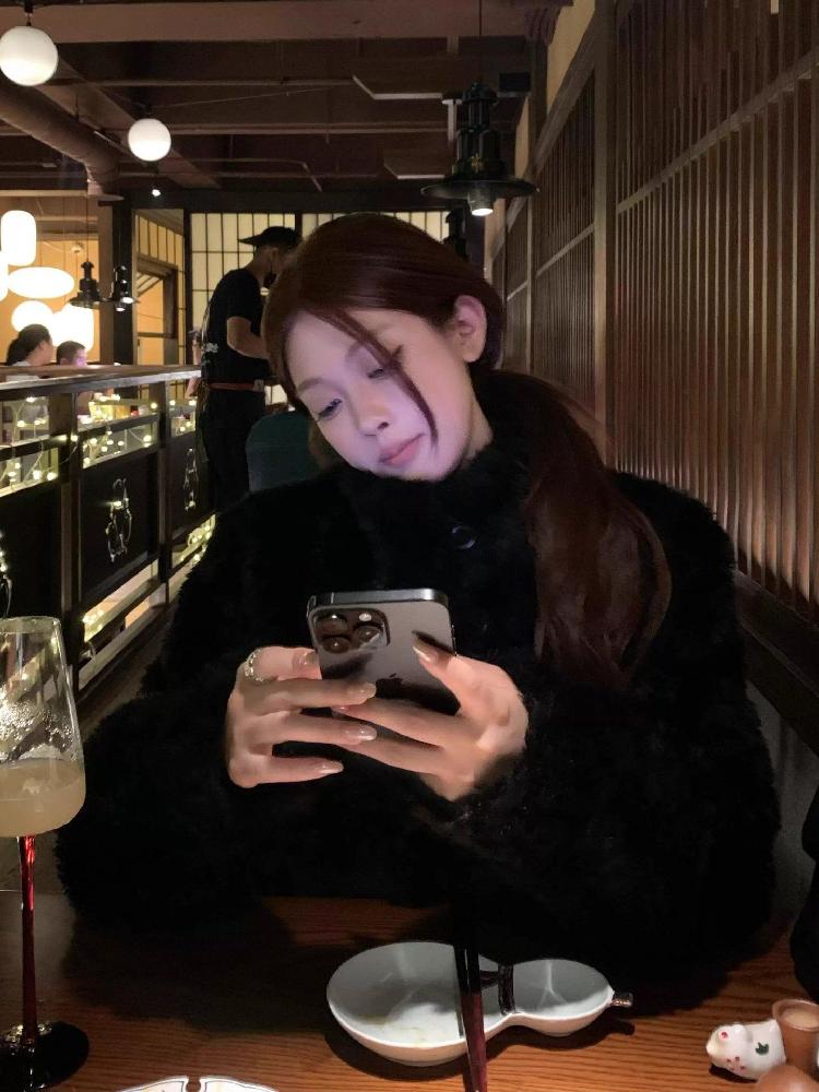 여성 양모 가죽 한벌 퍼 코트 보온 겨울 하이엔드 베이지 S - 상세 이미지 4