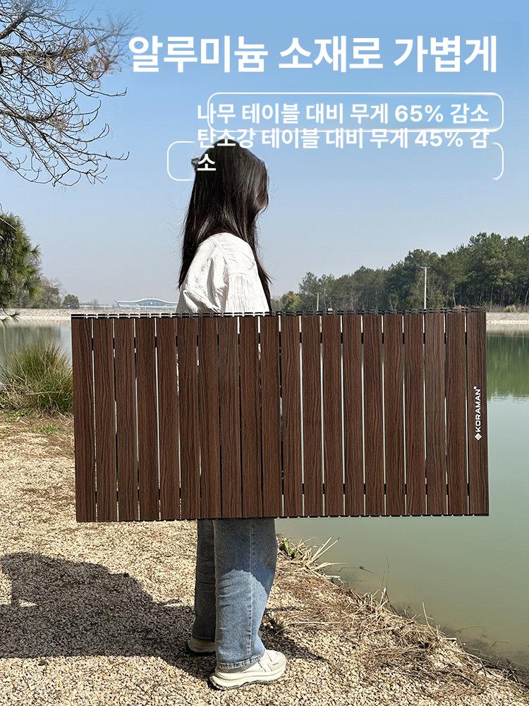 캠핑테이블 사이드 테이블 롤 소형 우드 휴대용 원형 백패킹 모드반트 트레이 - 상세 이미지 5