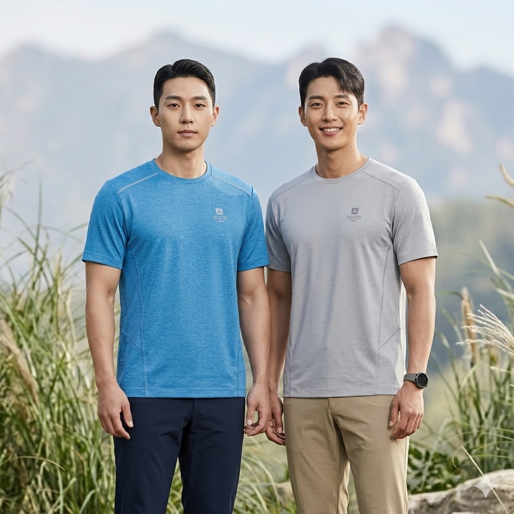 네파 남자 여름 아웃도어 항균스판 등산 반팔티셔츠 - 상품 이미지