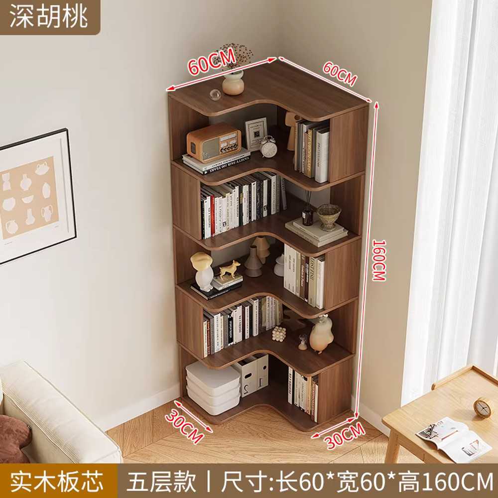 원목 코너 책장 디자인 책꽂이 원룸 DIY 거실 서재 60x60cm 5단/화이트 이미지 8