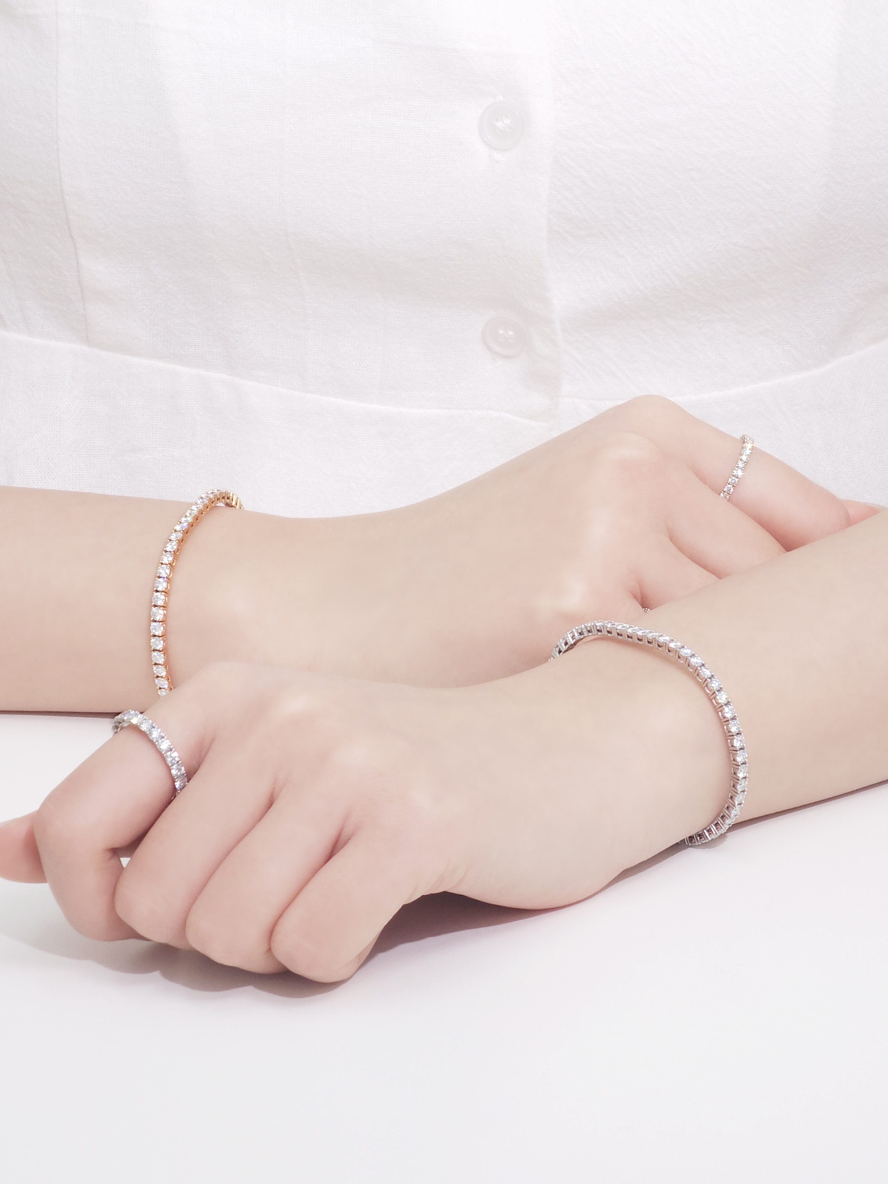 1부 랩다이아몬드 뱅글 텐션 테니스 팔찌 14k 18k - 상세 이미지 5