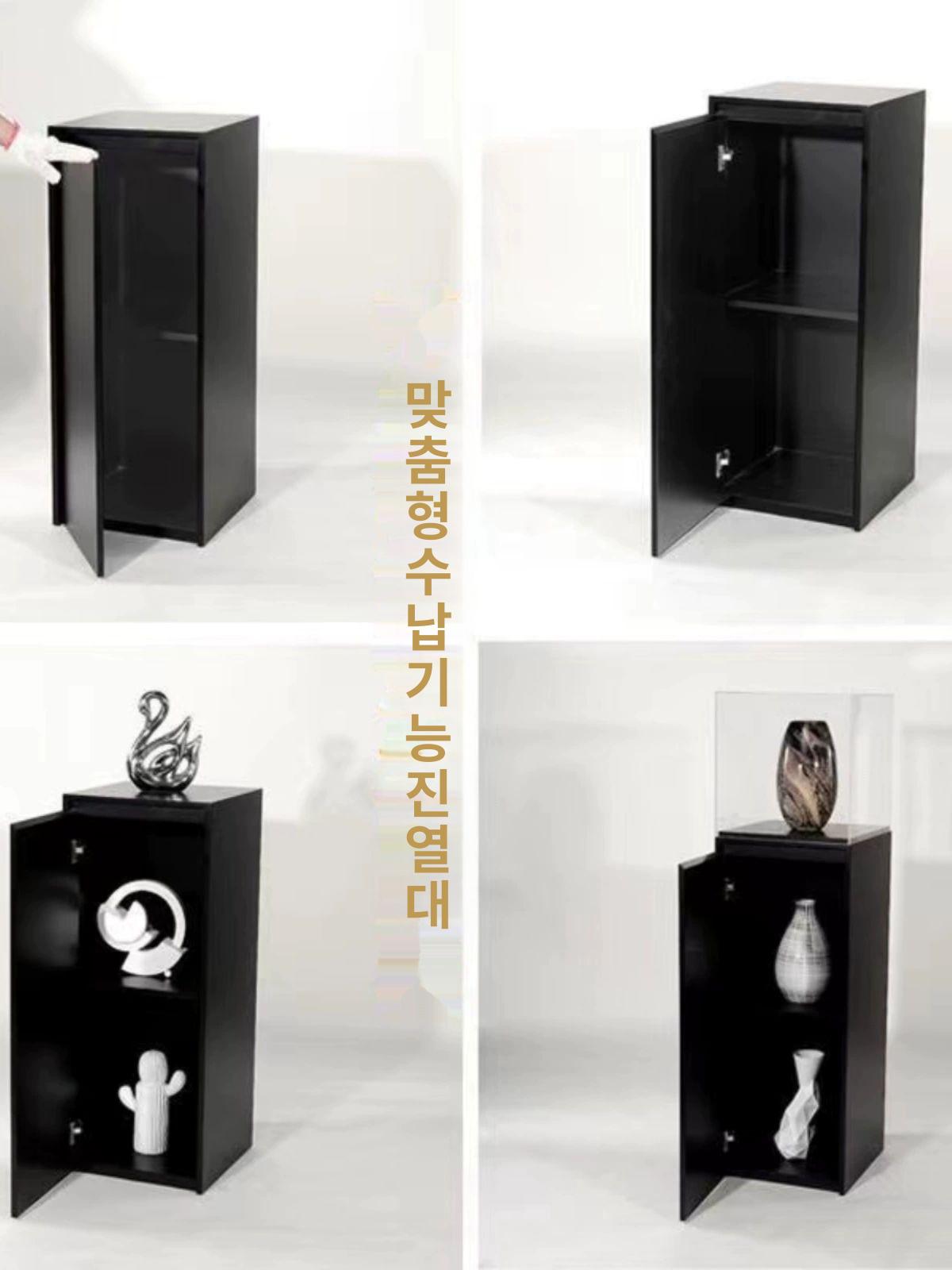 블랙 전시대 진열대 스탠드 선반 디스플레이 거치대 사각 30x30x70 - 상세 이미지 2