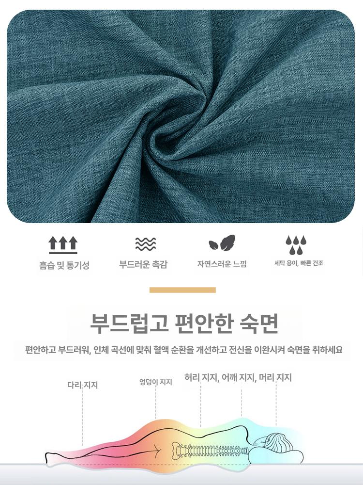 3단 접이식 매트리스 낮잠 자취 싱글 침대 토퍼 아주르블루 너비 100cm두께 5cm길이 200cm - 상세 이미지 3