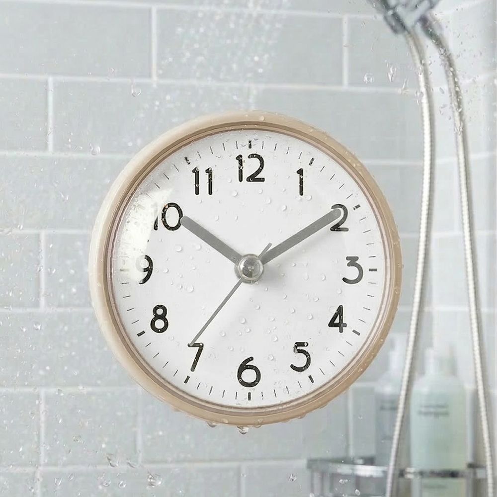 화장실 욕실 방수 시계 무타공 붙이는 부착 흡착 원형