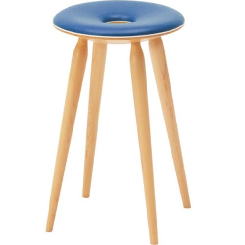 텐도목공 링 스툴 S-3165MP-NT 메이플 (내추럴) 시트 V0155 블루 [텐도목공]