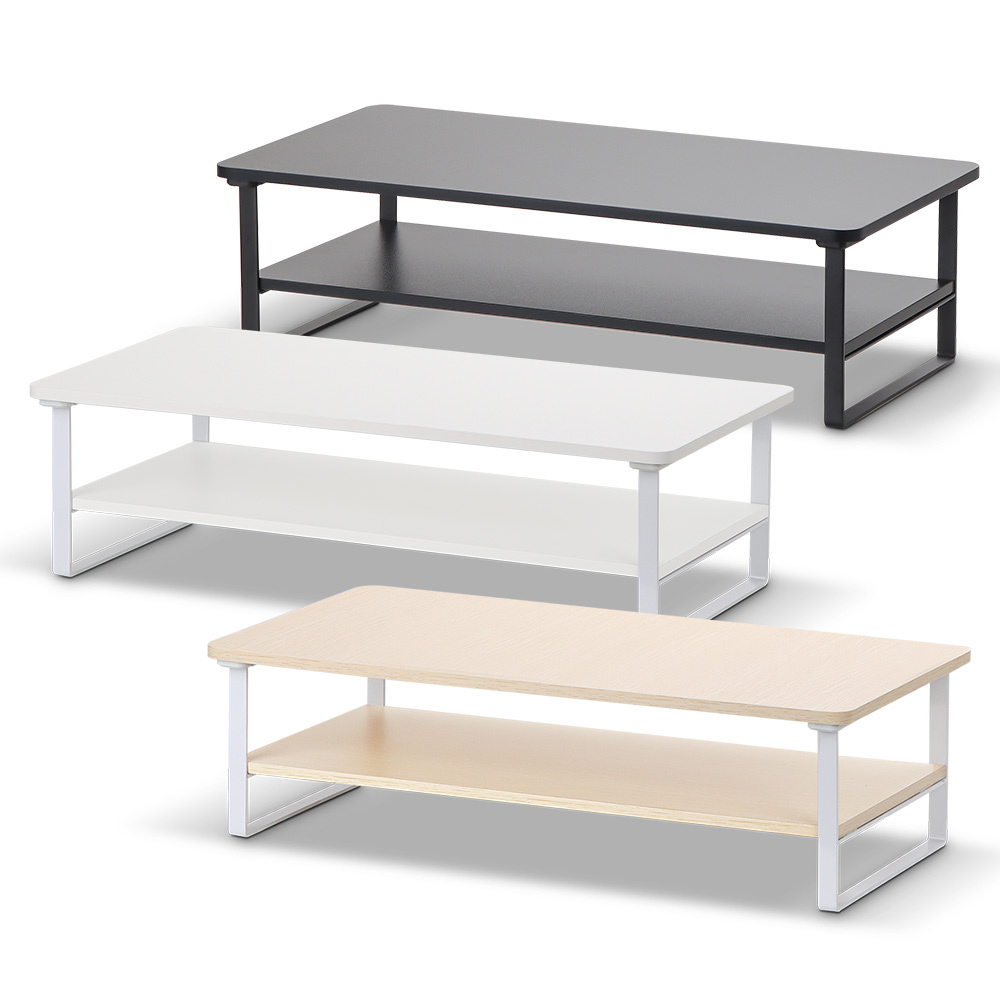 7NC 2단 모니터받침대 높은 우드 선반 받침 서랍형 스탠드 사무실 책상 듀얼 컴퓨터 대형 제품 이미지