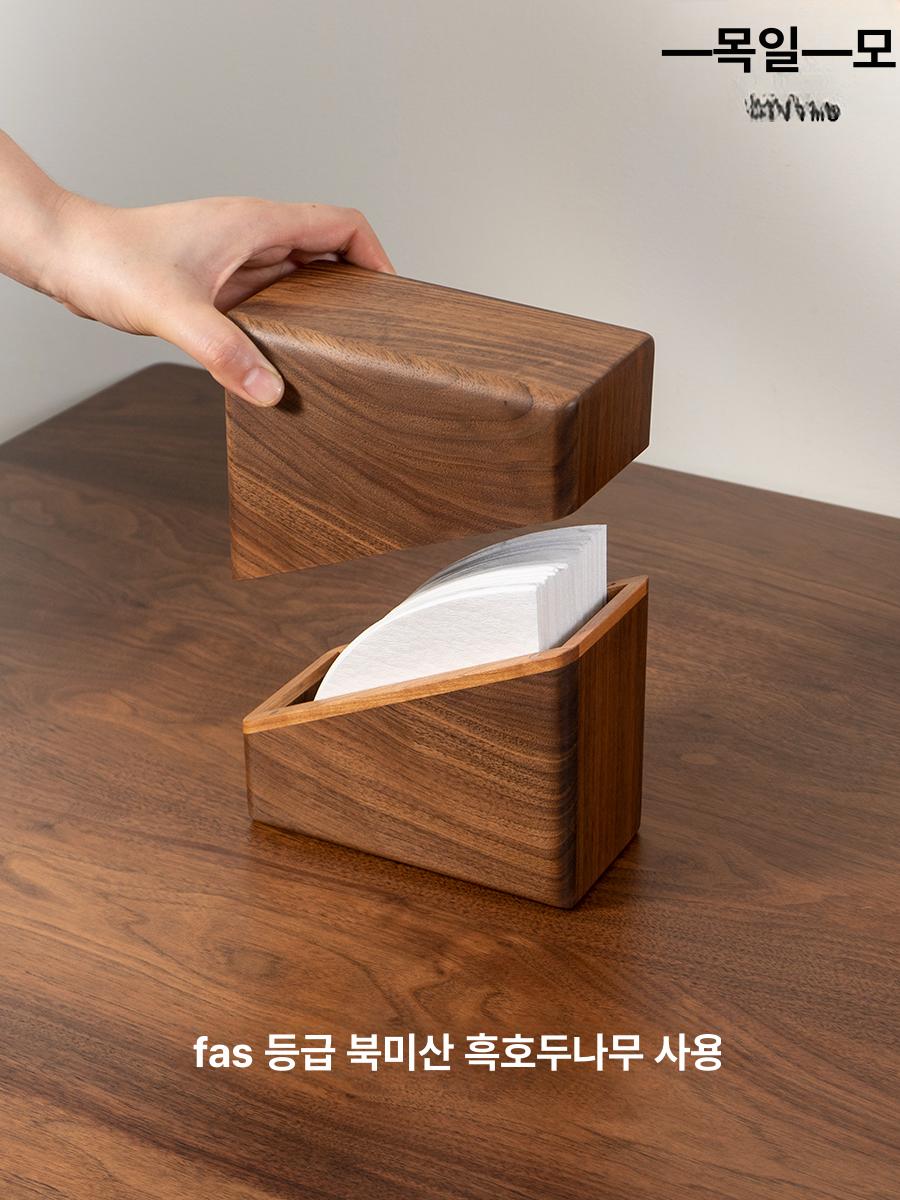 드립백 보관함 원목 여과지 거치대 커피 인테리어 체리 우드 - 상세 이미지 3