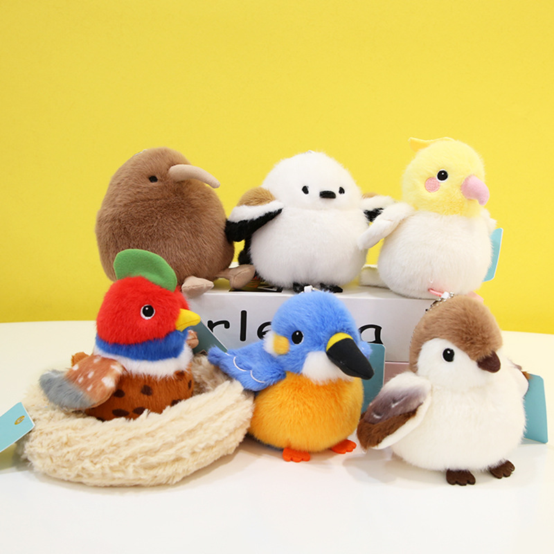 귀여운 새 앵무새 참새 동물 둥지 장식 소품 린넨 마구마구 12cm 사진과 동일 - 상세 이미지 3