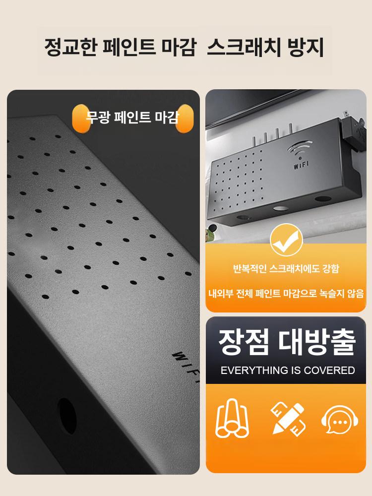 셋탑박스 선반 공유기 벽걸이 수납 와이파이 건메탈그레이 40 x 20x10 - 상세 이미지 2