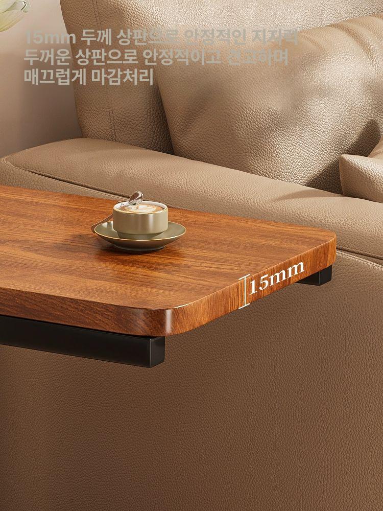 바퀴달린 테이블 이동식 협탁 미용실 서브 침대 쇼파 월넛블랙 - 두꺼운 탄소강 A - 상세 이미지 5