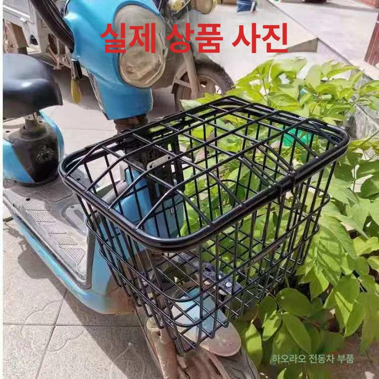 철제바구니 자전거 시장 자물쇠가능 방수 미니벨로 스타일 A 특대형 바구니+앞 나사+패드 있음 - 상세 이미지 4