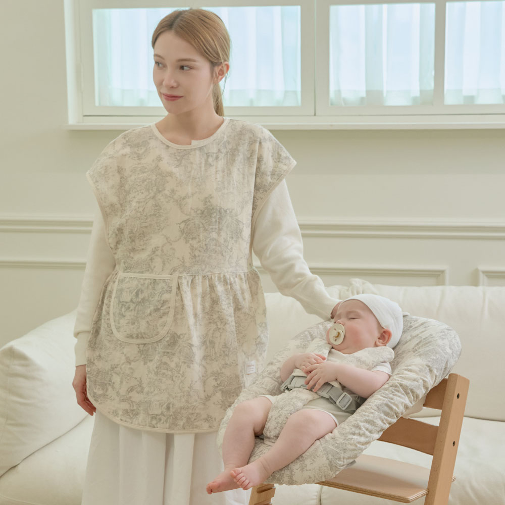 이몽 뜨왈드주이 엄마 턱받이 앞치마 수유가리개 침받이 이유식 아기 트림패드