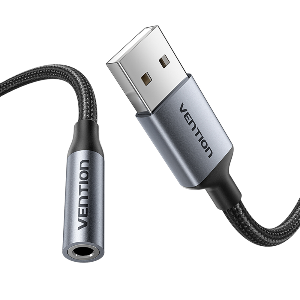 벤션 케이블타입 외장형 USB 사운드카드 어댑터 CTIA OMTP 호환 스테레오 CVF - 상품 이미지
