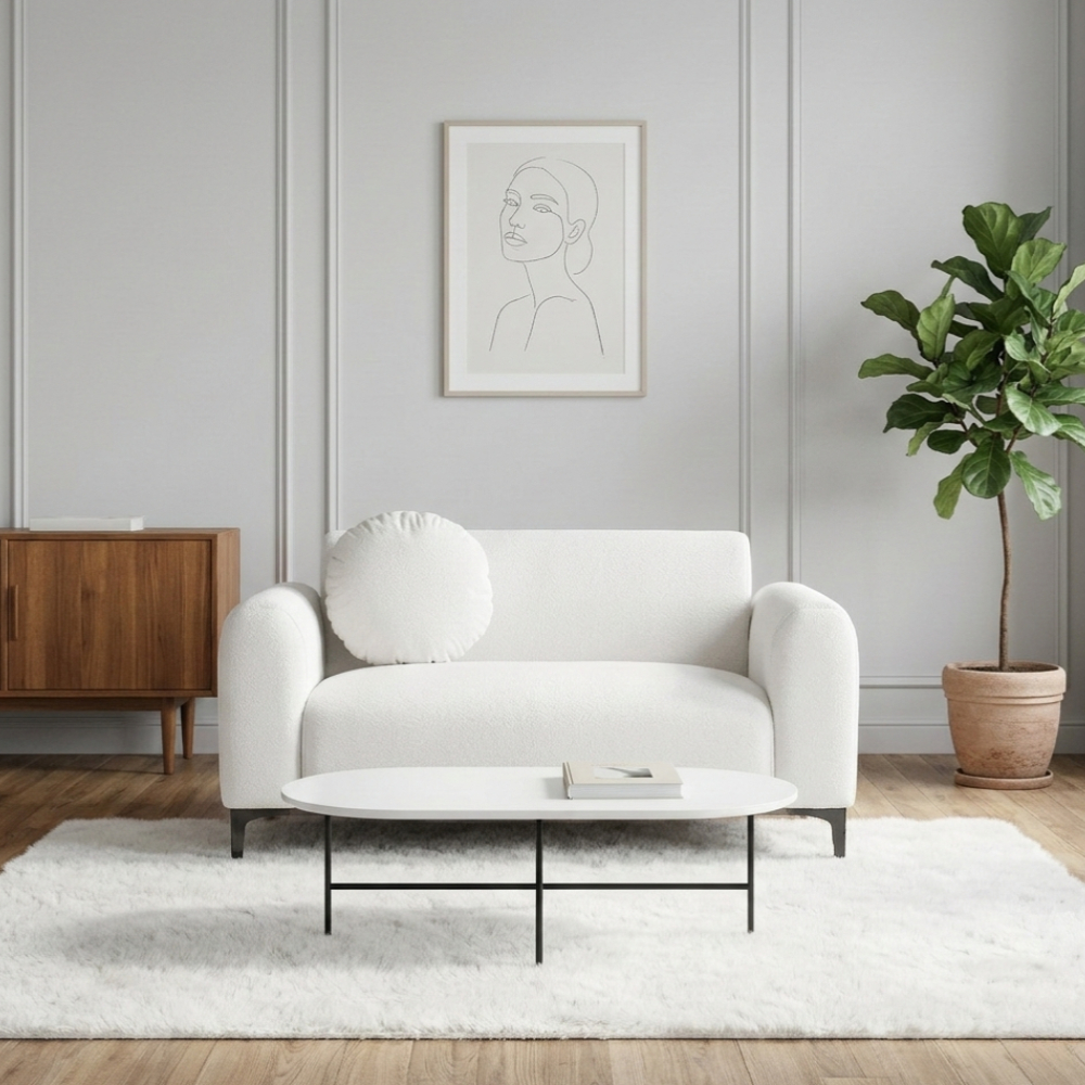 [방문설치] 라임 코모도 아쿠아텍스 패브릭 2인 쇼파 스툴미포함, 핑크